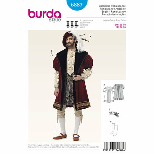 Burda Patroon 6887 - Engelse Renaissance