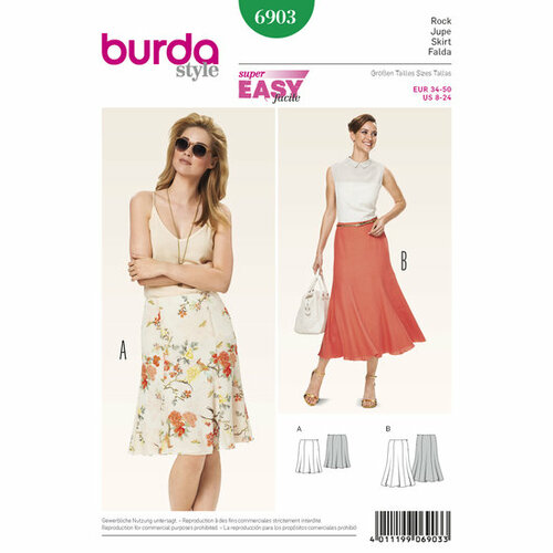 Burda Patroon 6903 - Rok