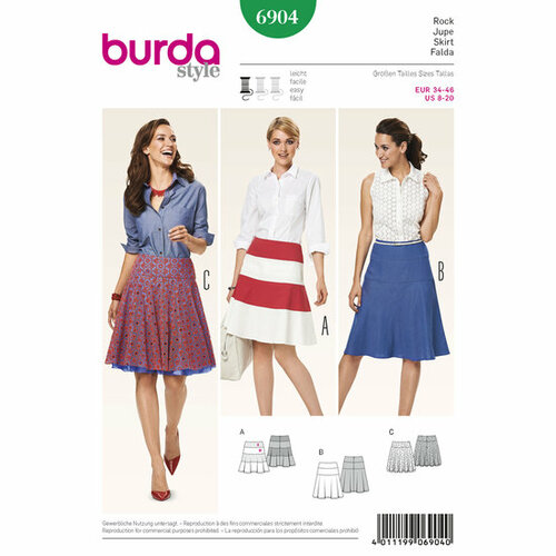 Burda Patroon 6904 - Rok
