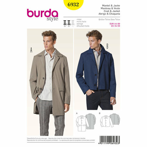 Burda Patroon 6932 - Mantel en Jas