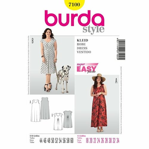 Burda Patroon 7100 - Jurk