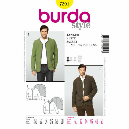 Burda Patroon 7291 - Jas
