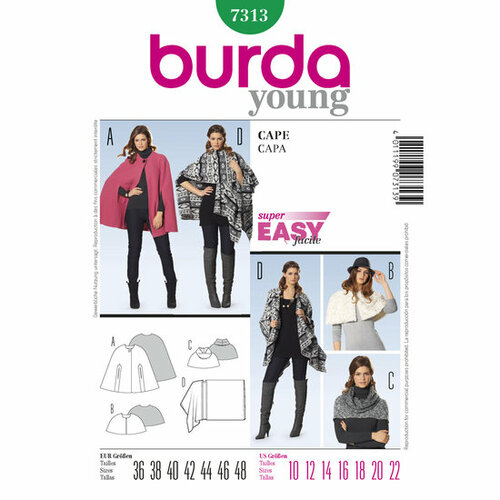 Burda Patroon 7313 - Poncho