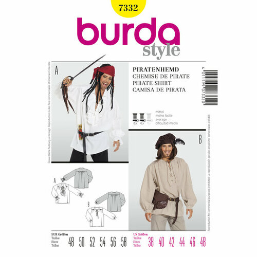 Burda Patroon 7332 - Piratenhemd