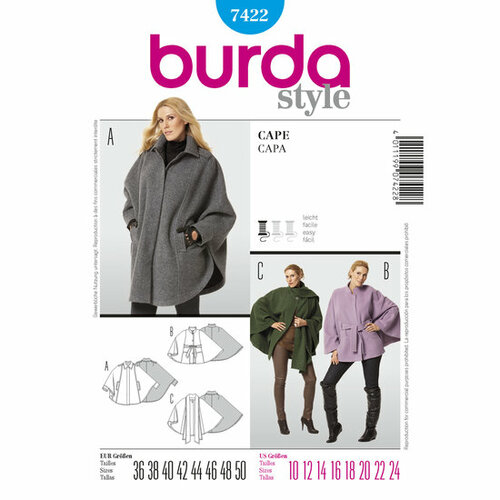 Burda Patroon 7422 - Poncho