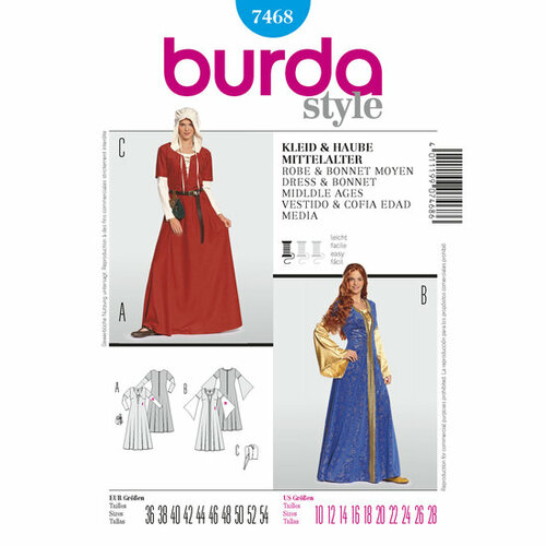 Burda Patroon 7468 - Middeleeuwse Jurk
