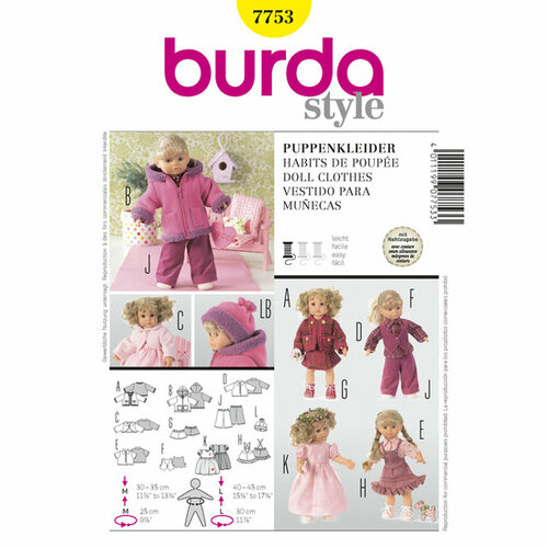 Burda Patroon 7753 - Poppenkleding