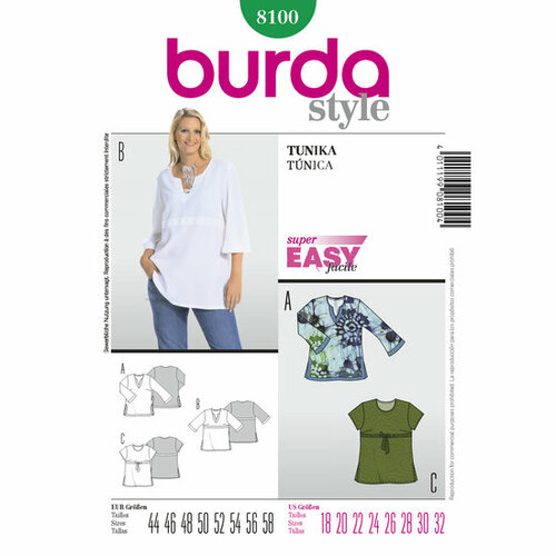 Burda Patroon 8100 - Tuniek