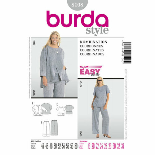 Burda Patroon 8108 - T-shirt en Broek