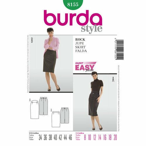 Burda Patroon 8155 - Rok