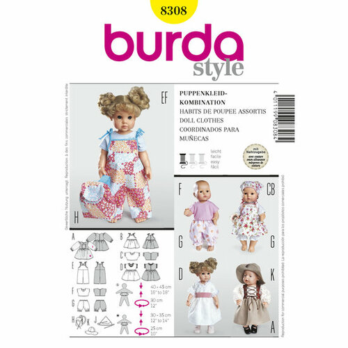 Burda Patroon 8308 - Poppenkleding