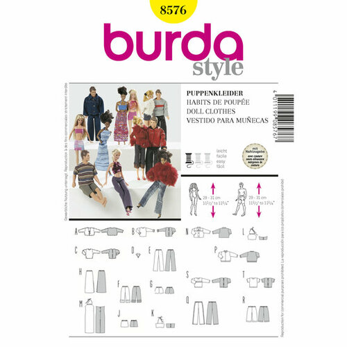 Burda Patroon 8576 - Poppenkleding