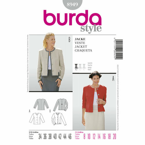 Burda Patroon 8949 - Jas