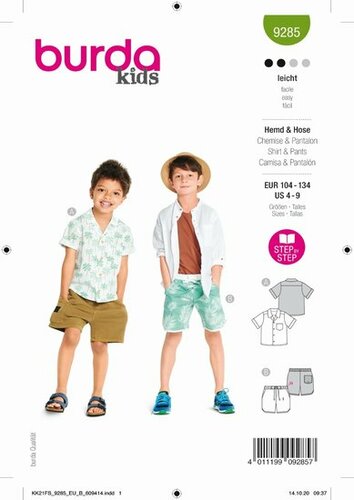 Burda Patroon 9285 - Hemd en Short