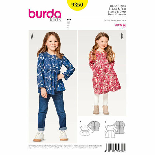 Burda Patroon 9350 - Bloes en Jurk