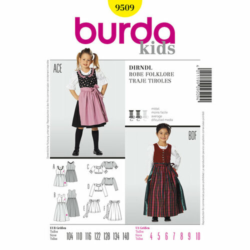 Burda Patroon 9509 - Tiroler Jurk