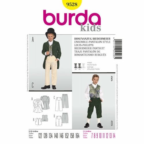 Burda Patroon 9528 - Biedermeier Kostuum