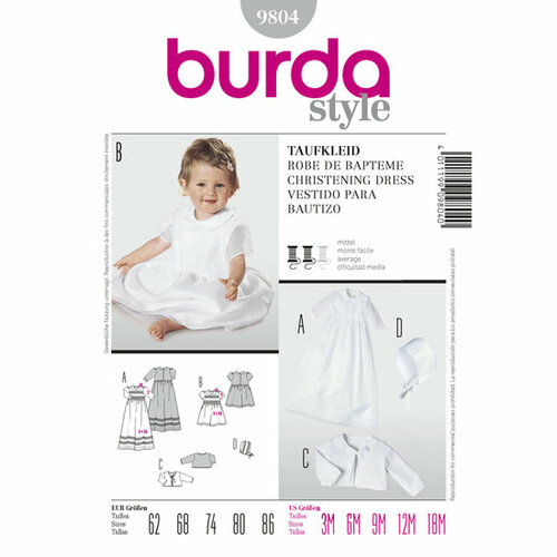 Burda Patroon 9804 - Doopkleed