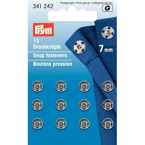 Prym Aannaaidrukknoop Zilver 7mm