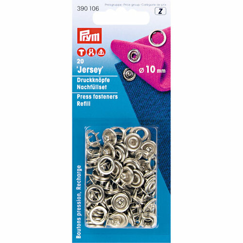 Prym Jersey Drukknoop Ring Zilver 10mm Navulling