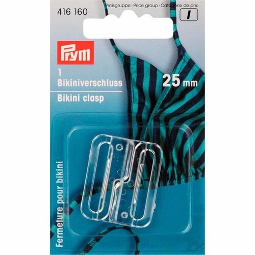 Prym Bikinisluiting Haak Kunststof Transparant 25mm
