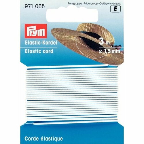 Prym Koordelastiek Wit 1,5mm 3m (Hoedenelastiek)