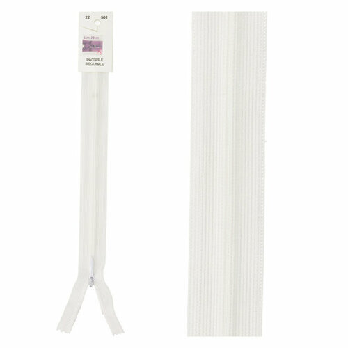 Blinde Rits - 40cm - Wit (501)