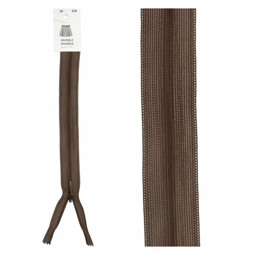 Blinde Rits - 40cm - Donkerbruin (570)