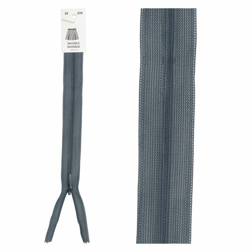 Blinde Rits - 22cm - Blauwgrijs (579)