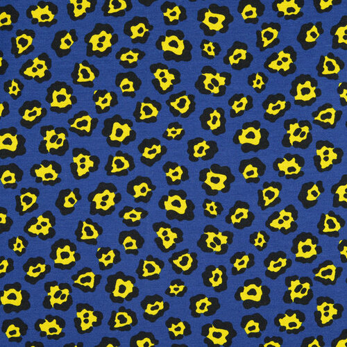 French Terry - Pantervlekken - Blauw French Terry - Pantervlekken - Blauw