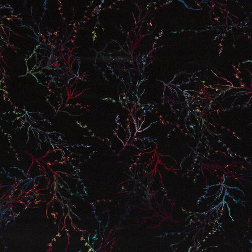 Polyester Viscose - Discharge - Zwart Polyester Viscose - Discharge - Zwart