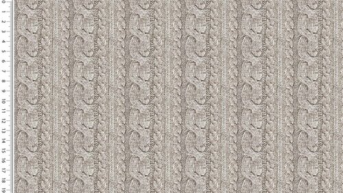 French Terry - Printed Cable - Beige French Terry - Printed Cable - Beige
