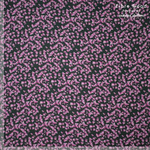 Coupon 1m - Viscose - Aquadots Roze - Donkergroen Coupon 1m - Viscose - Aquadots Roze - Donkergroen
