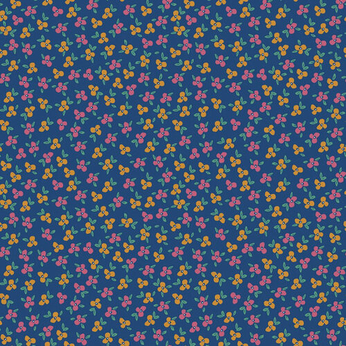 Coupon 0.95m - Jersey - Little Flowers - Kobalt Coupon 0.95m - Jersey - Little Flowers - Kobalt