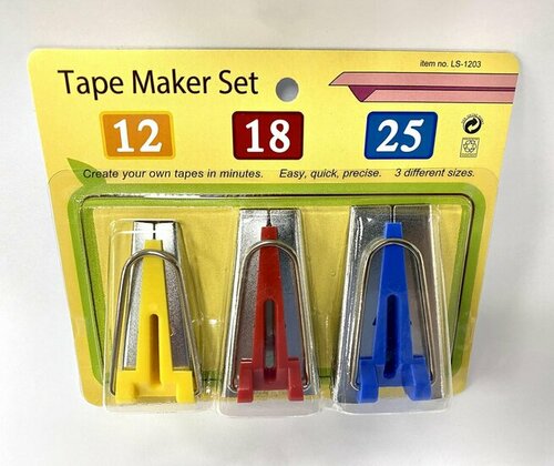 Biaisbandmaker 3 stuks  - 12, 18 & 25 mm