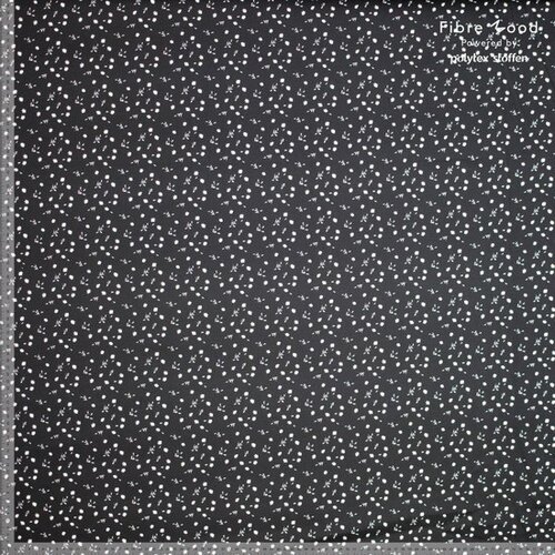 Jacquard - Small Flowers - Zwart Jacquard - Small Flowers - Zwart