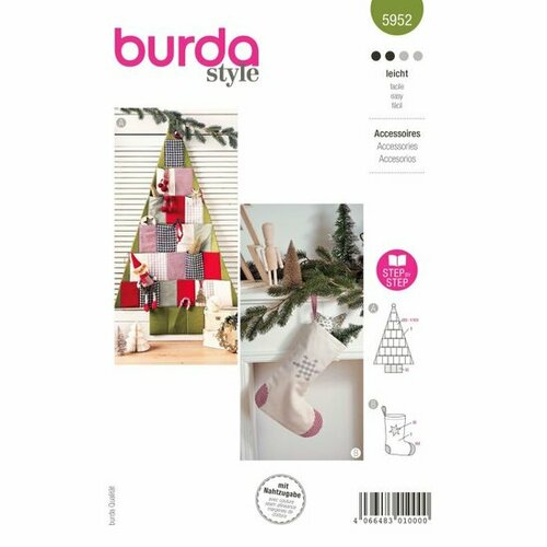 Burda Patroon 5952 - Adventskalender en Kerstsok