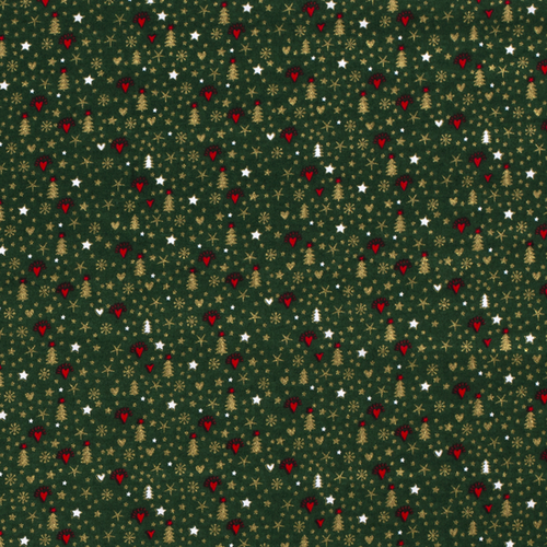 Poplin - Kerstbomen Foil - Groen Poplin - Kerstbomen Foil - Groen