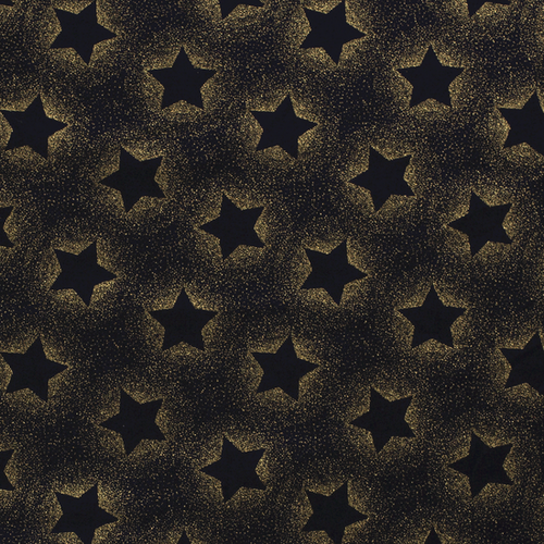 Poplin - Kerst Sterren Foil - Navy Poplin - Kerst Sterren Foil - Navy