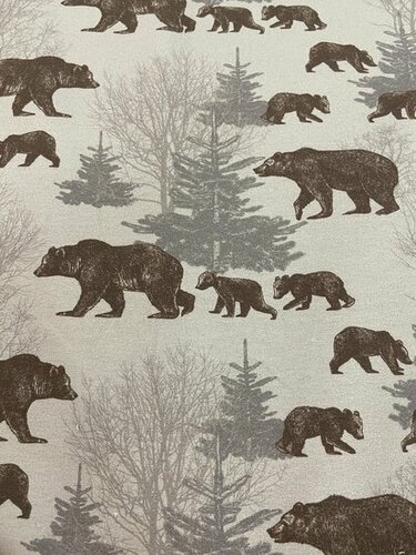 Coupon 1.2m - French Terry - Digital Toff Bears - Grijs/Beige Coupon 1.2m - French Terry - Digital Toff Bears - Grijs/Beige
