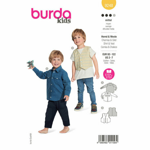 Burda Patroon 9248 - Hemd en Gilet