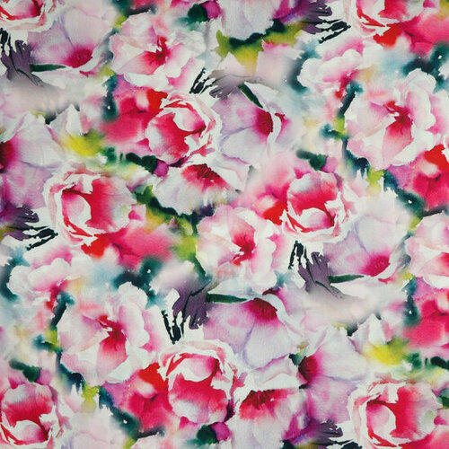 Coupon 0.7m - Viscose - Bloemen - Roze Coupon 0.7m - Viscose - Bloemen - Roze