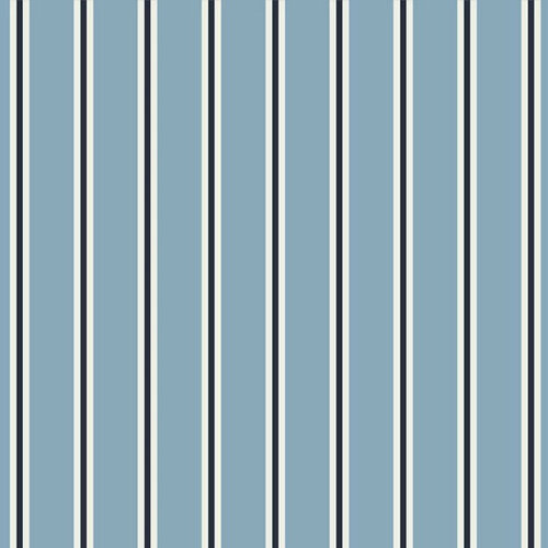 Poplin - Stripes - Lichtblauw/Navy Poplin - Stripes - Lichtblauw/Navy