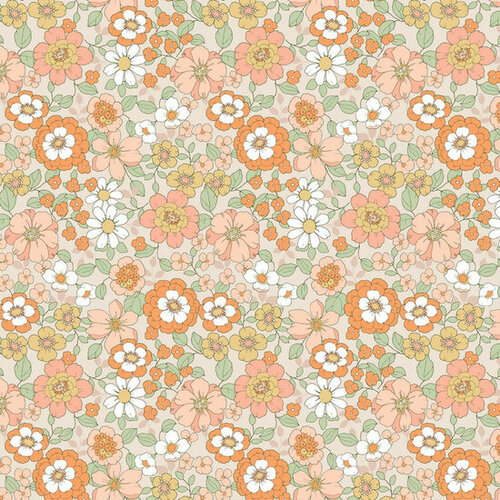 Poplin - Flowers - Zalmroze Poplin - Flowers - Zalmroze