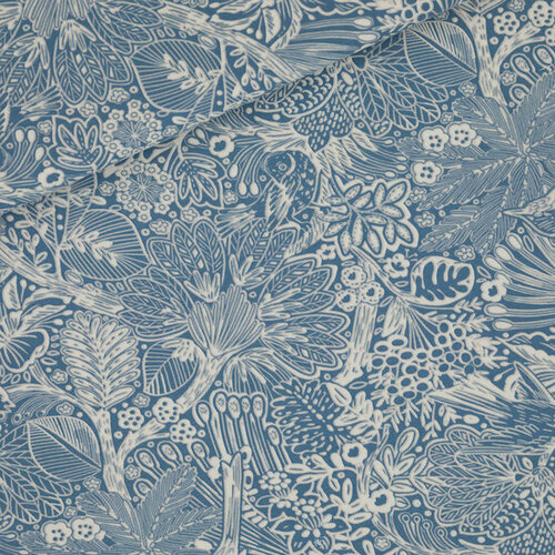 Coupon 1m - French Terry - Twittering Forest - Lentemeer Blauw (SYAS) Coupon 1m - French Terry - Twittering Forest - Lentemeer Blauw (SYAS)