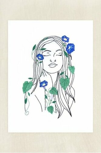 Handwerkpakket - Portret met Bloemenwinde