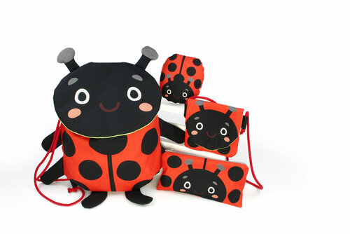 Canvas - Paneel Dierentas Lieveheersbeestje - Groen Canvas - Paneel Dierentas Lieveheersbeestje - Groen
