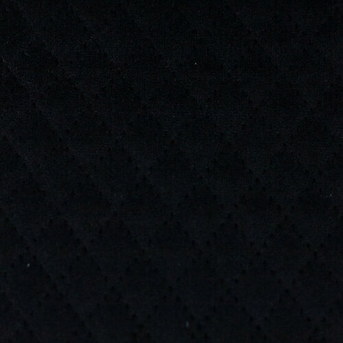 Coupon 1.5m - Matelassé - Uni Fluweel Quilted - Zwart Coupon 1.5m - Matelassé - Uni Fluweel Quilted - Zwart