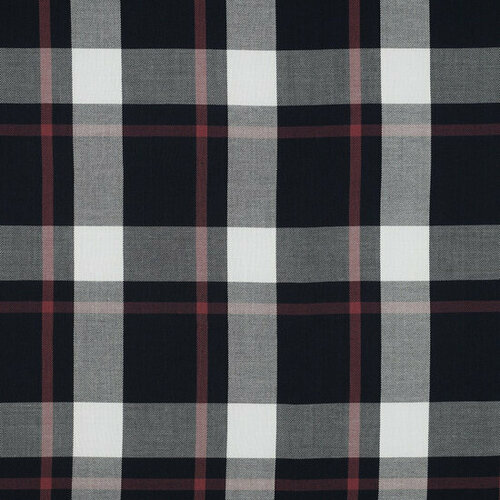 Viscose - Yarn Dyed Check - Navy Viscose - Yarn Dyed Check - Navy