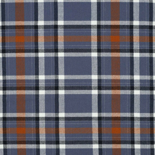 Katoen Viscose - Flanel Check - Jeansblauw Katoen Viscose - Flanel Check - Jeansblauw